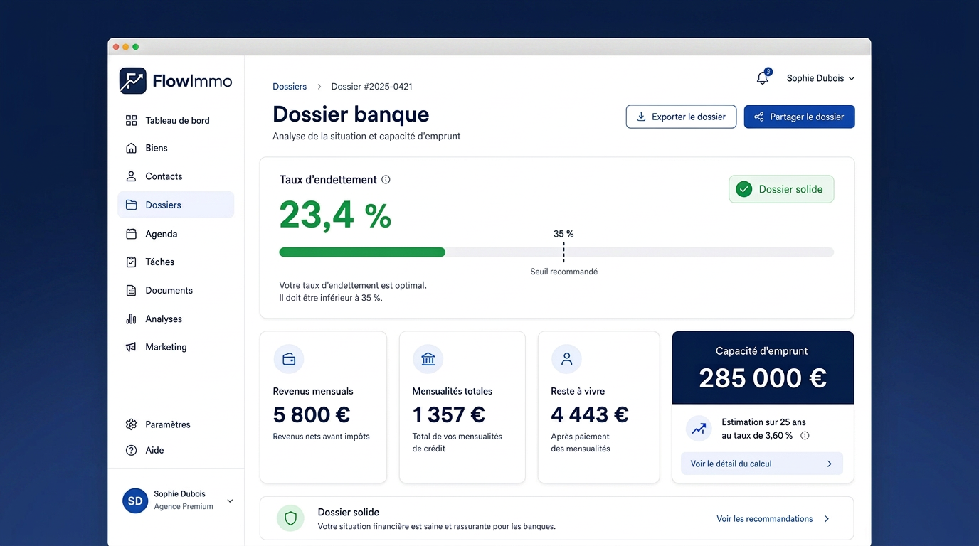 Dossier bancaire FlowImmo