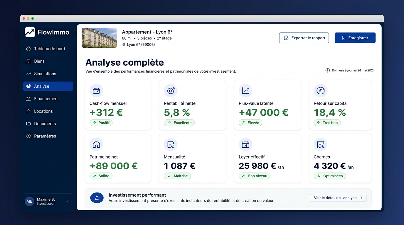 Chiffres clés de l'analyse FlowImmo