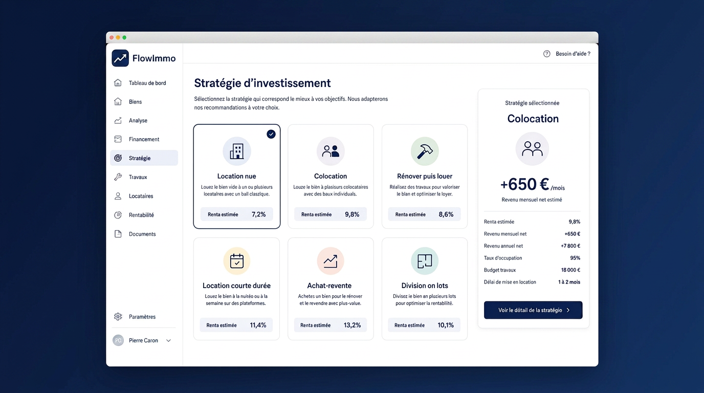 Stratégie d'investissement dans FlowImmo
